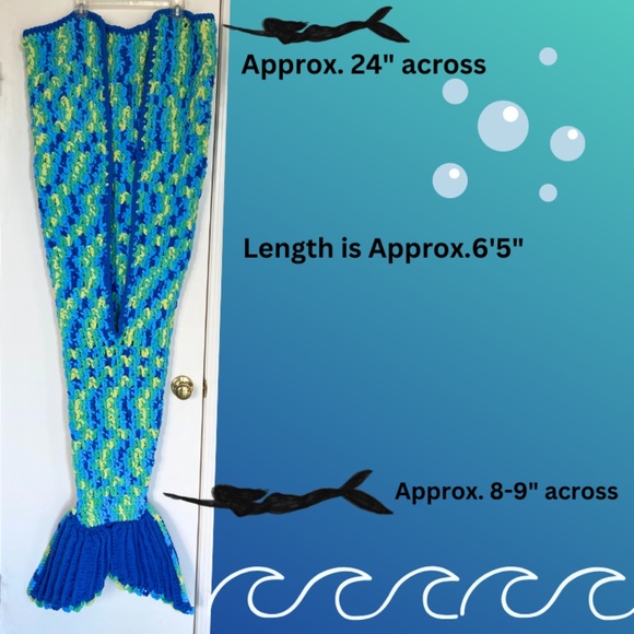 Mermaid Knit Blanket Throw - Picture 3 of 6